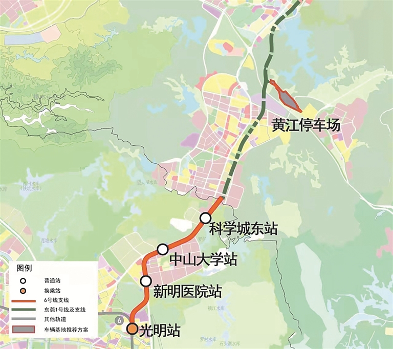 深圳地铁6号线支线示意图。 受访单位供图