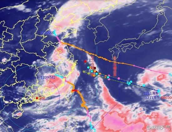 △2012年8月3日云图（图片来源：深圳天气官方微博）