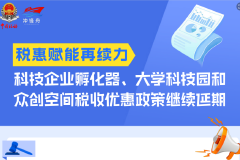 科技企业孵化器、大学科技园和众创空间税收优惠政策继续延期